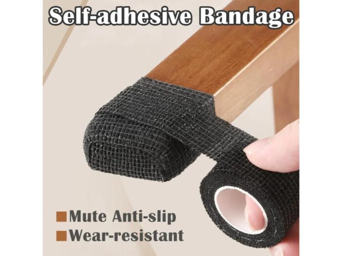 Set 10 role banda autoadeziva, de protectie, pentru picioarele de mobilier, negru - imagine 2
