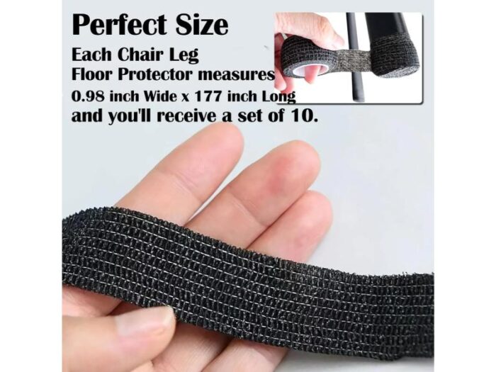 Set 10 role banda autoadeziva, de protectie, pentru picioarele de mobilier, negru - imagine 3