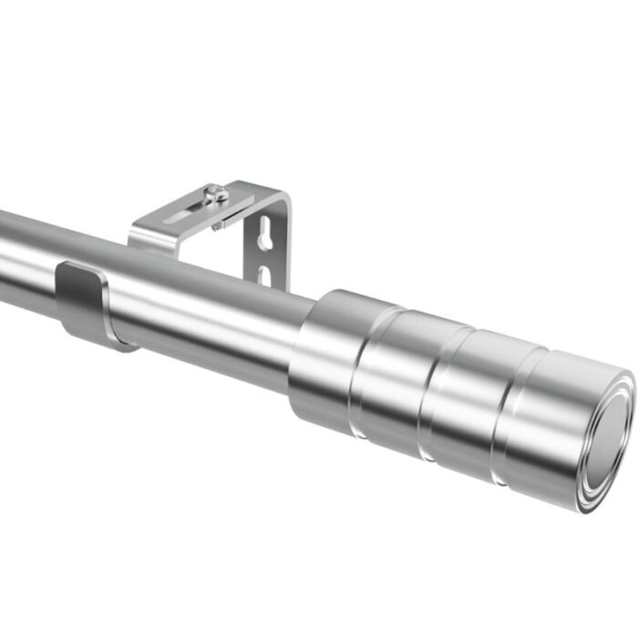 Set 2 tije pentru perdele/draperii/dus, din inox, extensibile, 110-200cm, 25mm, albe