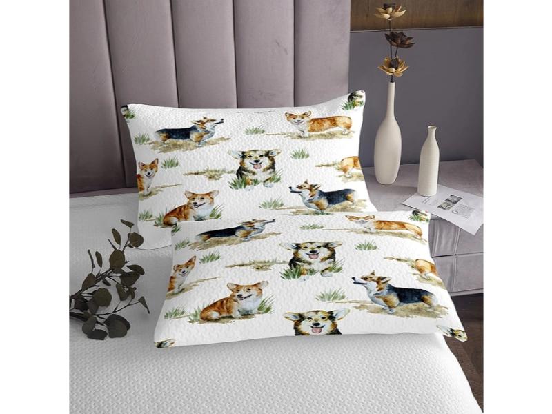 Patura foarte moale pentru copii, design cu caini Corgi, 170x230cm - imagine 3