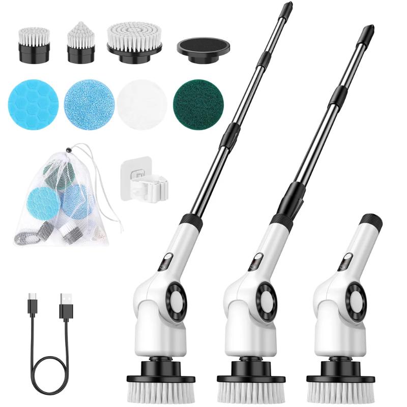 Perie electrica de curatare, 7 capete diferite, 3 viteze, display LED
