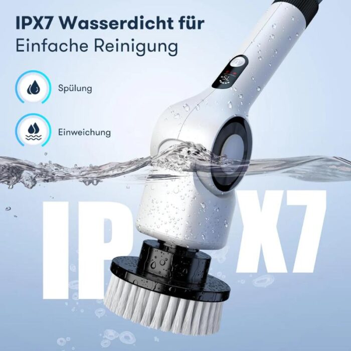 Perie electrica de curatare, 7 capete diferite, 3 viteze, display LED - imagine 5