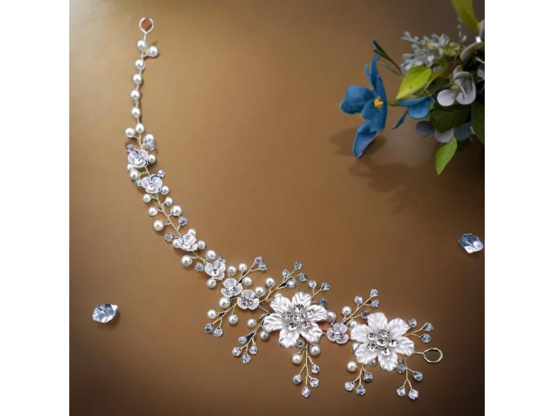 Accesoriu elegant pentru par, cu perle