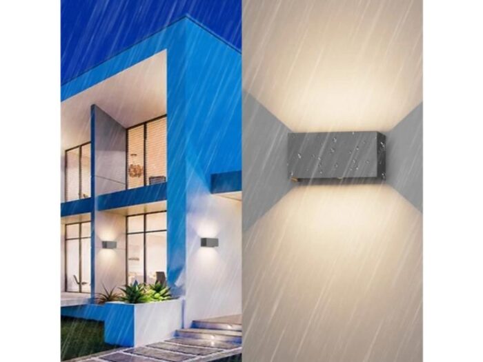Set 2 x aplica 24W, IP65, 3000K, lumina alb cald, fascicul ajustabil, gri inchis - imagine 5
