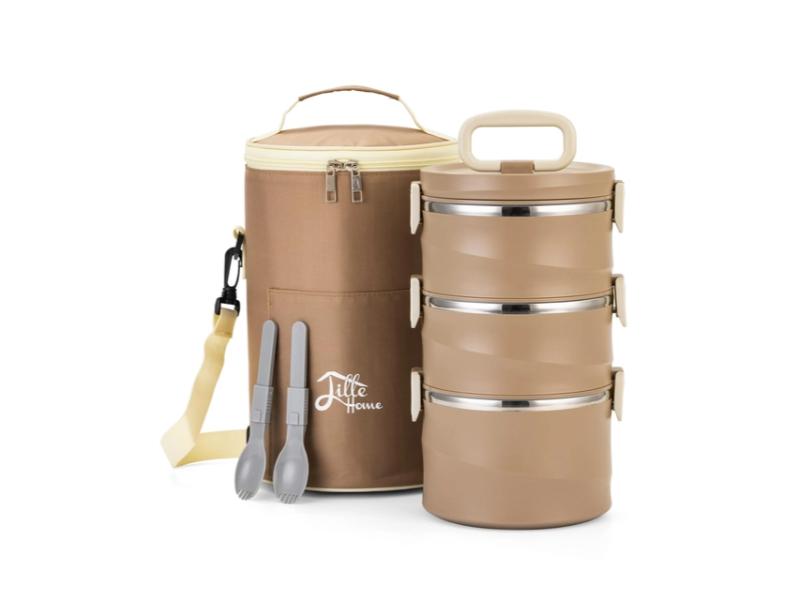 Sufertase etajate de 2600ml, din inox, izolate, cu compartiment termic