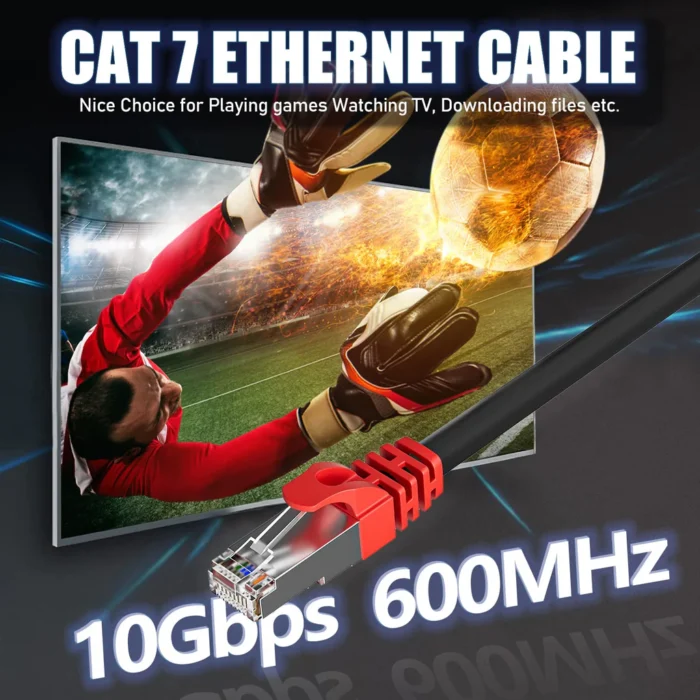 Cablu retea Cat7, 15m, SFTP, mufat cu mufe RJ45, pentru interior si exterior - imagine 2