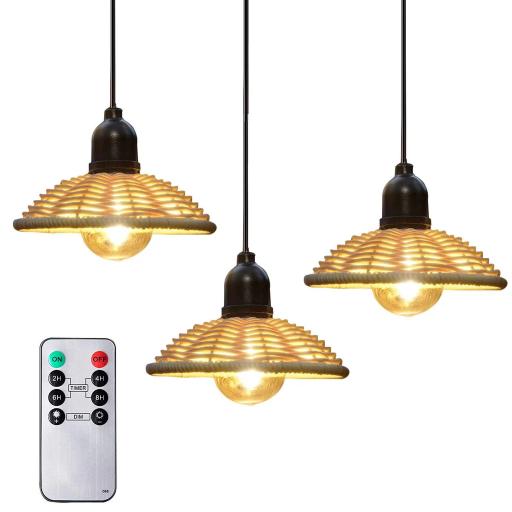 Set 3 lumini cu baterii, carlig de agatare, lungime reglabila