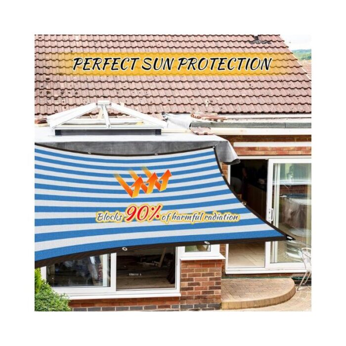 Plasa de umbrire din HDPE, cu ocheti, rezistenta UV, 3x4m, maro deschis, pentru terasa, gradina, curte - imagine 4