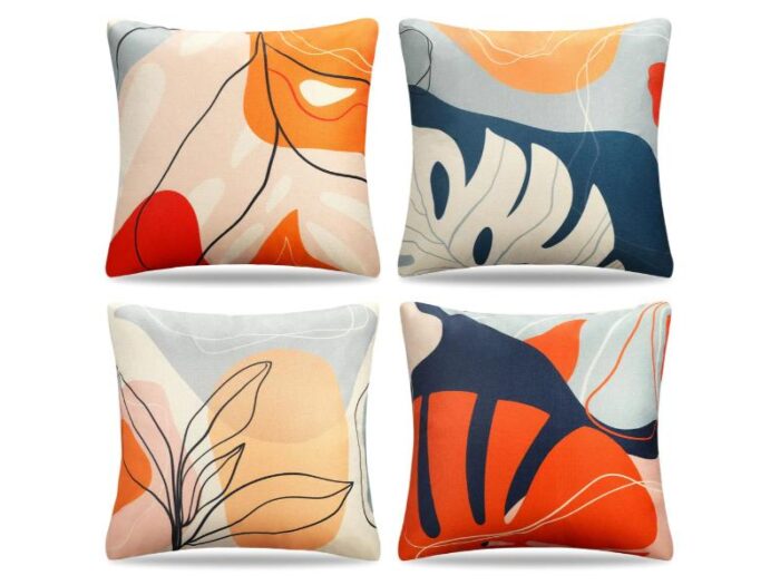 Set 4 fete perna, motiv floral 40 x 40 cm