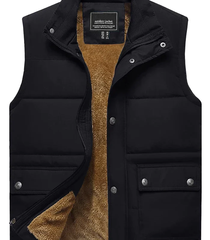 Vesta captusita pentru barbati, neagra, XL
