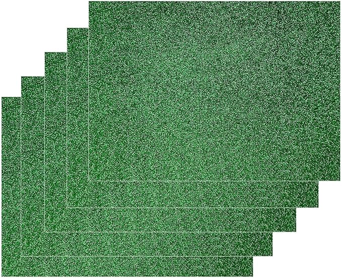 Set 5 buc. fetru verde cu sclipici, 30x42cm