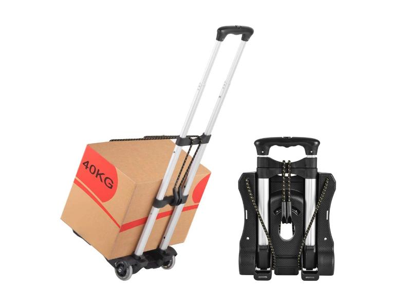Liza/carucior ultrausoara si compacta, din aliaj de aluminiu, 1.3 kg, pliabila, capacitate 40 kg, pentru calatorii, cumparaturi, birou