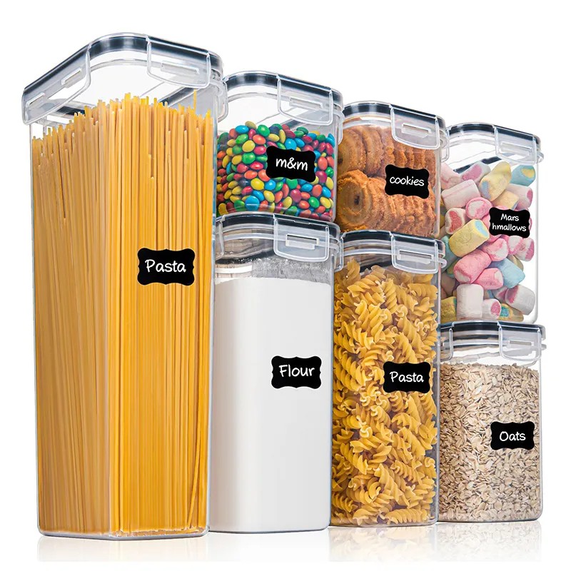 Set 7 recipiente cu capac etans, 1x3.2, 2x2, 2x1.5, 2x1 litri fara BPA