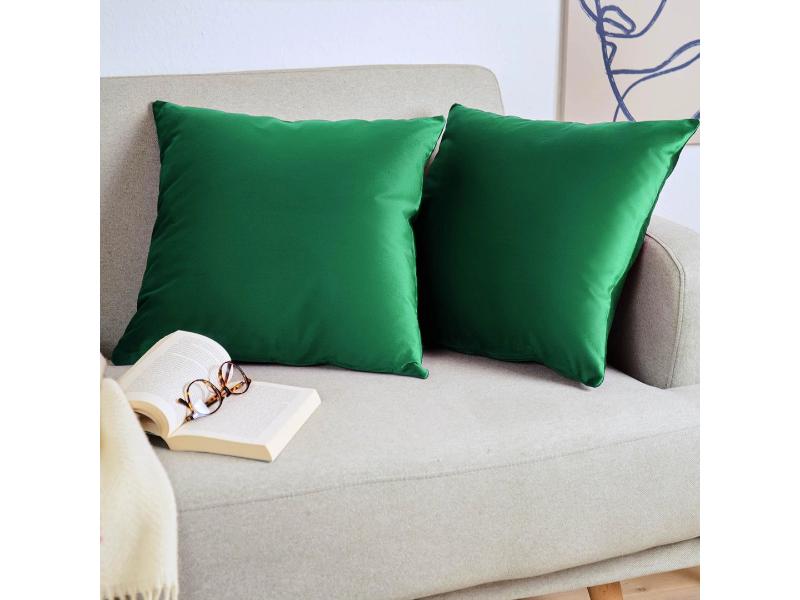 Set 2 fete perna, din catifea, 30x50cm, fermoar ascuns, lavabile, verde-inchis