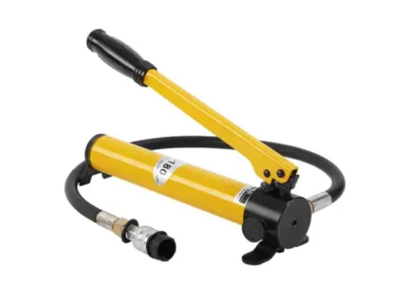 Pompa hidraulica manuala, furtun de 0.8m, capacitate ulei 400cc, presiune 60kg/cm2, pentru cilindri hidraulici de 10t/20t