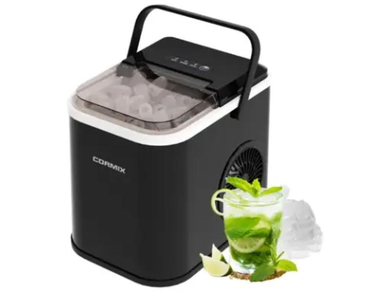 Aparat de facut cuburi de gheata, 120W, 8 cuburi in 6 minute, 12kg/12h, cu senzor infrarosu si functie de auto-curatare