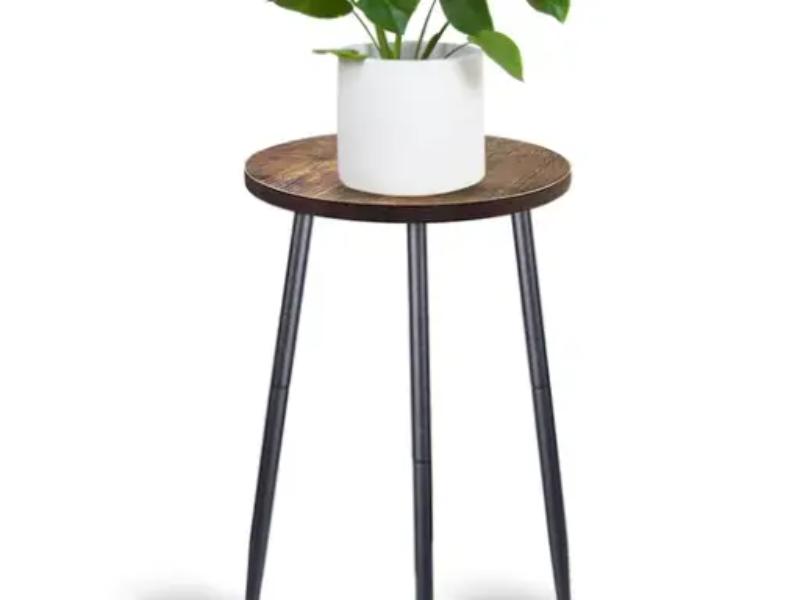 Suport pentru plante, din metal, 50cm, cu tava metalica detasabila