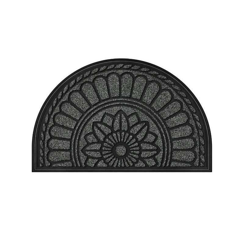 Covoras intrare in casa, 45x75cm, anti-alunecare, cu cauciuc, culoare gri