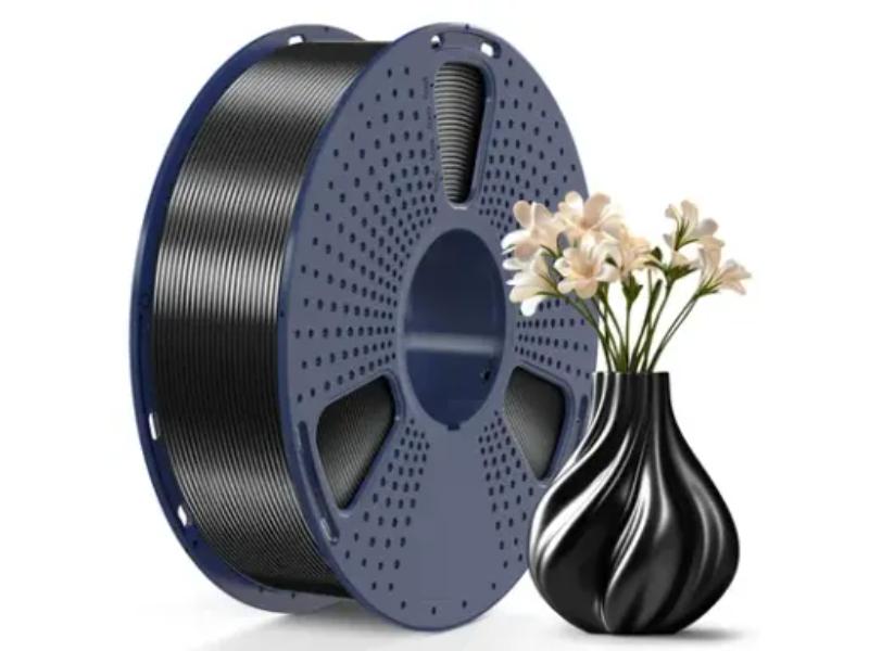 Filament PLA+ pentru imprimante 3D, 1.75mm, 1 rola (negru matasos), 1kg/rola