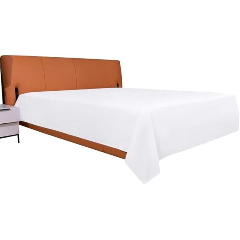 Husa pentru pilota, din bumbac 100%, 155x220cm, hipoalergenica, cu fermoar, alba (nu include fete de perna)