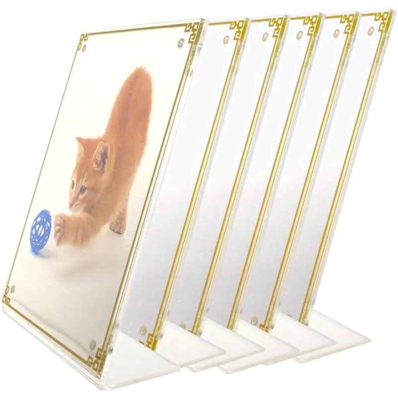 Set 4 x rama foto, 13x18cm, din acril transparent, magnetice, design "fara cadru"