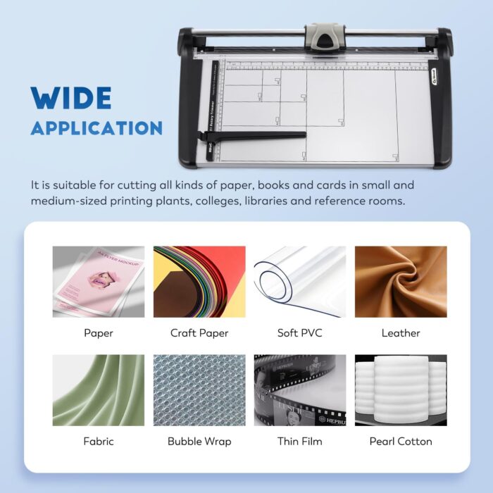 Ghilotina hartie industriala, A3, capacitate 15 foi, cu rigla si grila de masurare A3 - A6, protectie, taie si PVC - imagine 6