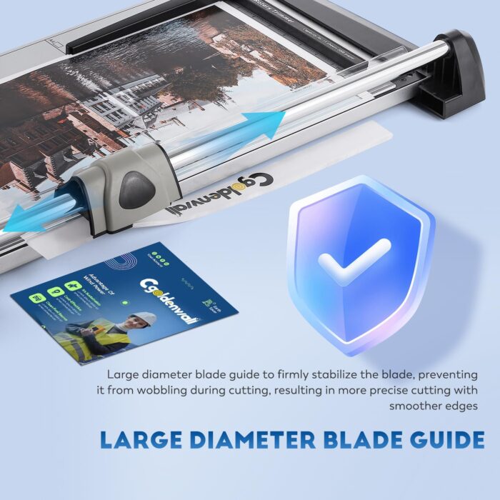 Ghilotina hartie industriala, A3, capacitate 15 foi, cu rigla si grila de masurare A3 - A6, protectie, taie si PVC - imagine 4