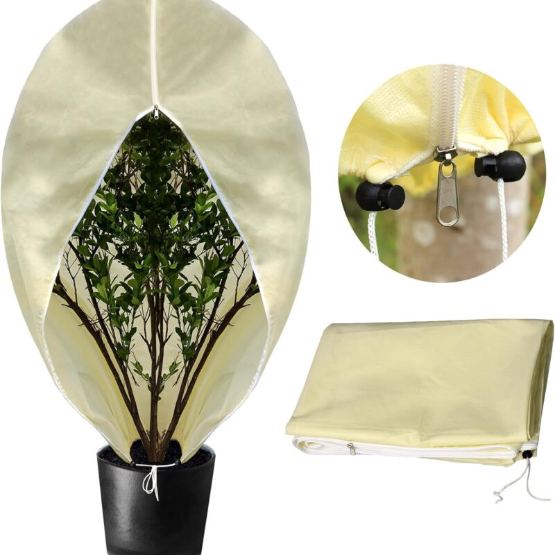 Protectie anti-inghet pentru plante, 200x240cm, refolosibila, cu fermoar si franghie