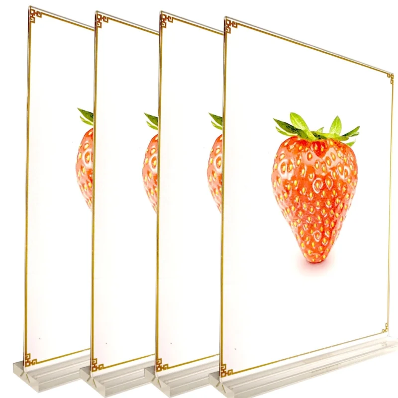 Set 4 x rama foto, 13x18cm, din acril transparent, magnetice, design "fara cadru"