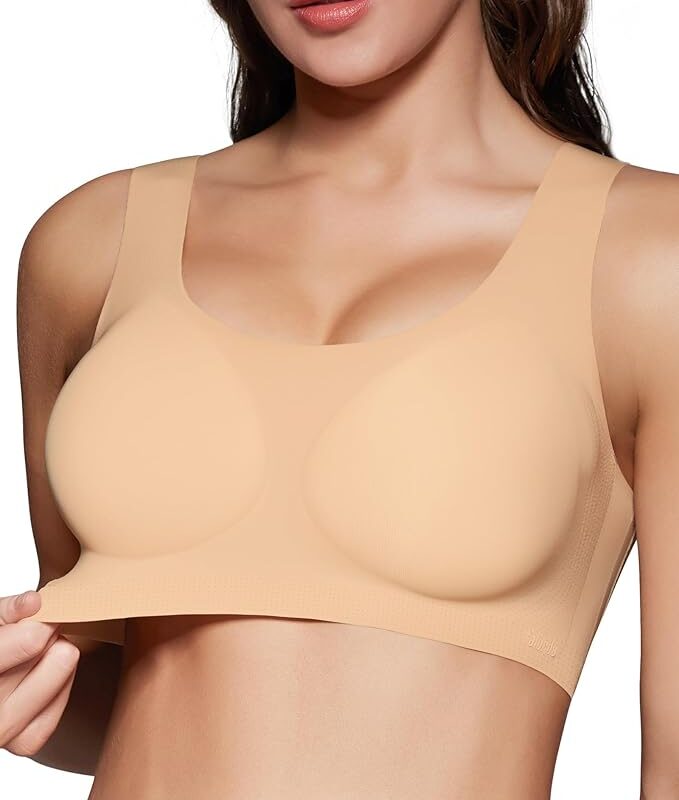 Sutien cusatura invizibila, fara sarma, moale, comfortabil, culoare nud (invizibil), marime XL
