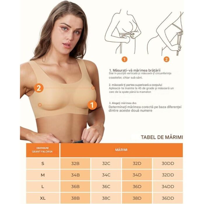Sutien cusatura invizibila, fara sarma, moale, comfortabil, culoare nud (invizibil), marime XL - imagine 6