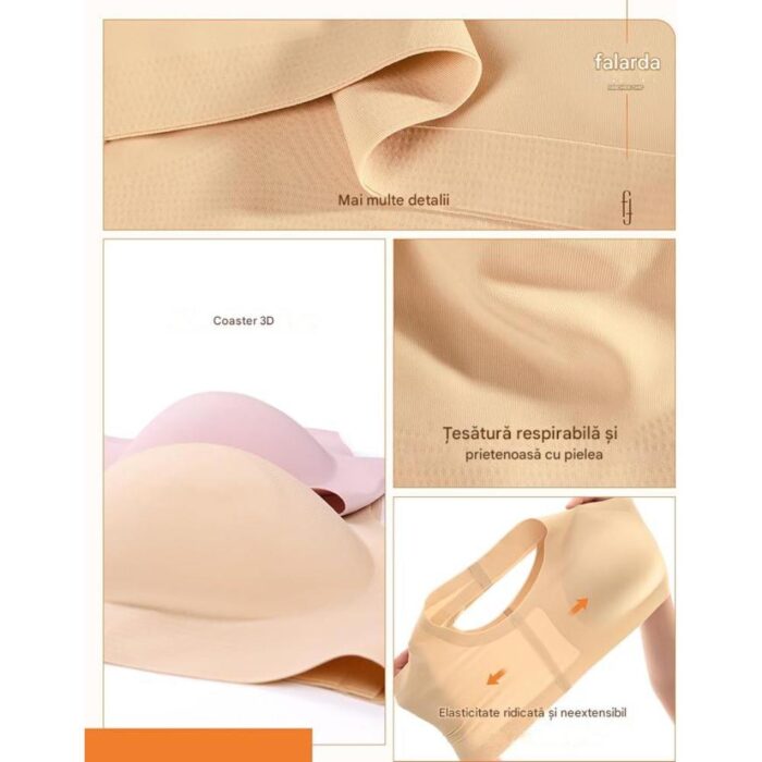 Sutien cusatura invizibila, fara sarma, moale, comfortabil, culoare nud (invizibil), marime XL - imagine 7