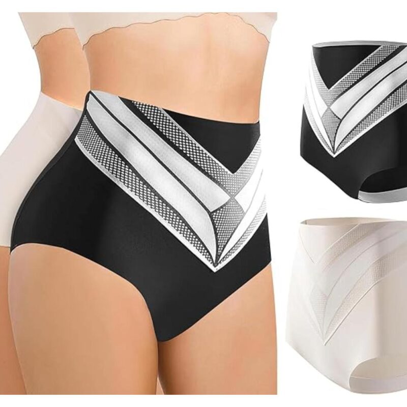 Pantaloni scurti modelatori Vibbang din fibra de titan si turmalina, lenjerie modelatoare, de control al abdomenului plat, marime XL - 2 buc.