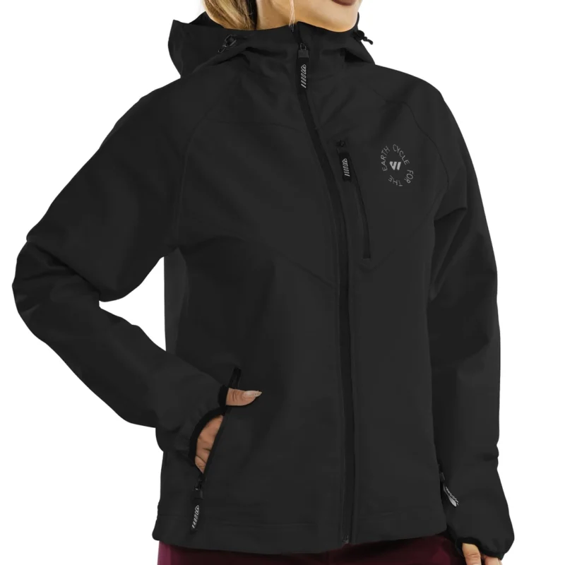 Jacheta usoara pentru femei, impermeabila si rezistenta la vant, flausata, culoare cappucino, cu gluga