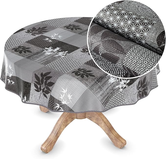 Fata de masa lavabila, din musama, rotunda, 140cm, model Greta cut edge