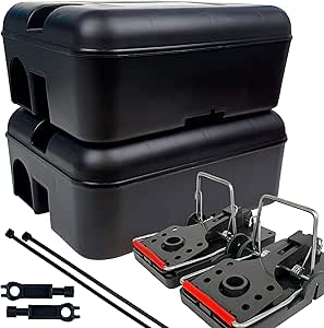2 x kit de protectie impotriva rozatoarelor, format din capcana pentru sobolani si cutie de protectie, calitate profesionala