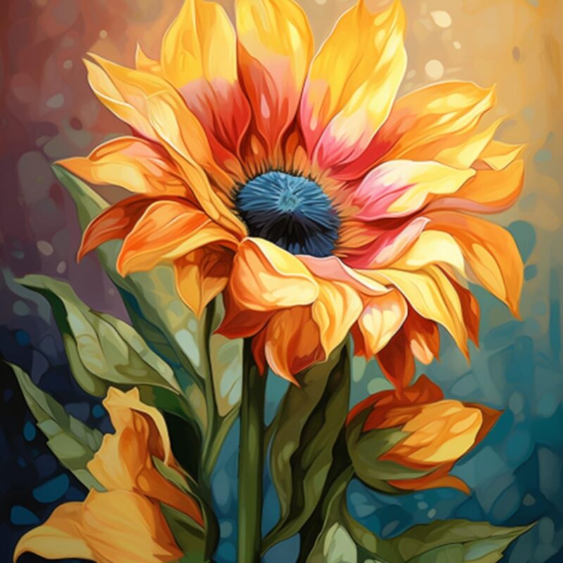 Pictura pe numere "Petale de floarea-soarelui", pe panza, cu vopsele acrilice, 40x50 cm (fara rama)