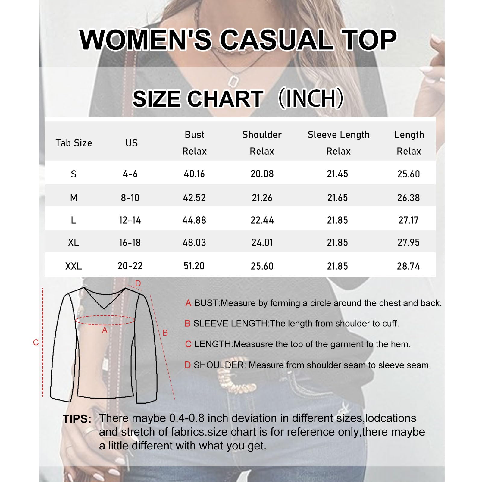 Bluza cu maneca lunga pentru femei, cu decolteu in V, din dantela, mansete elegante cu nasturi, neagra, L - imagine 5