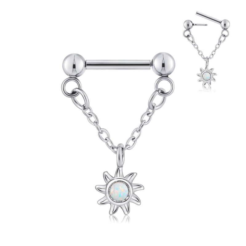 Piercing sept Longbeauty, soare, argintiu