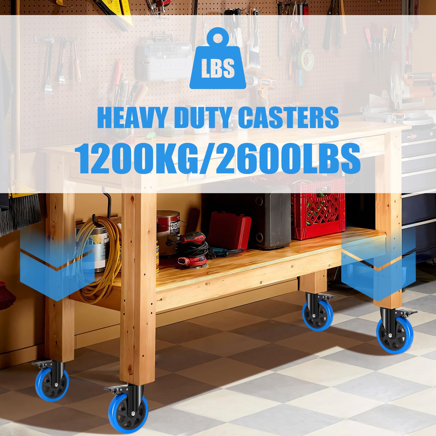 Roti Humagineer 150 mm pentru sarcini grele cu frana, capacitate de incarcare de 1200 kg, pivotante 360°, silentioase, set de 4 - imagine 6