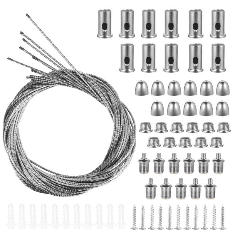 Set de instalare suspensie lampa cu cablu din inox 1,5 mm x 1 m, reglabil