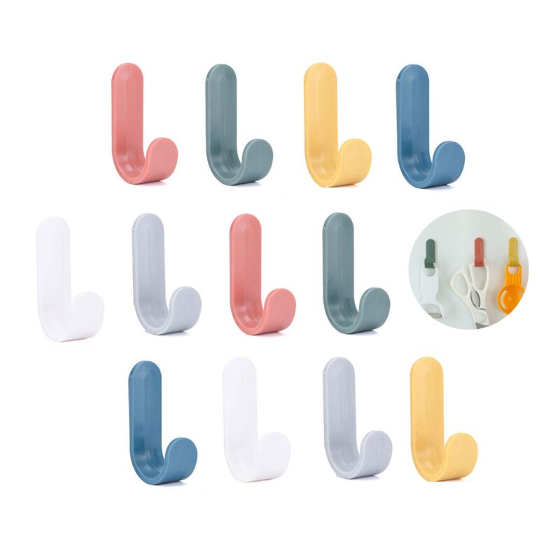 Bosillsm 12 buc carlige autoadezive colorate