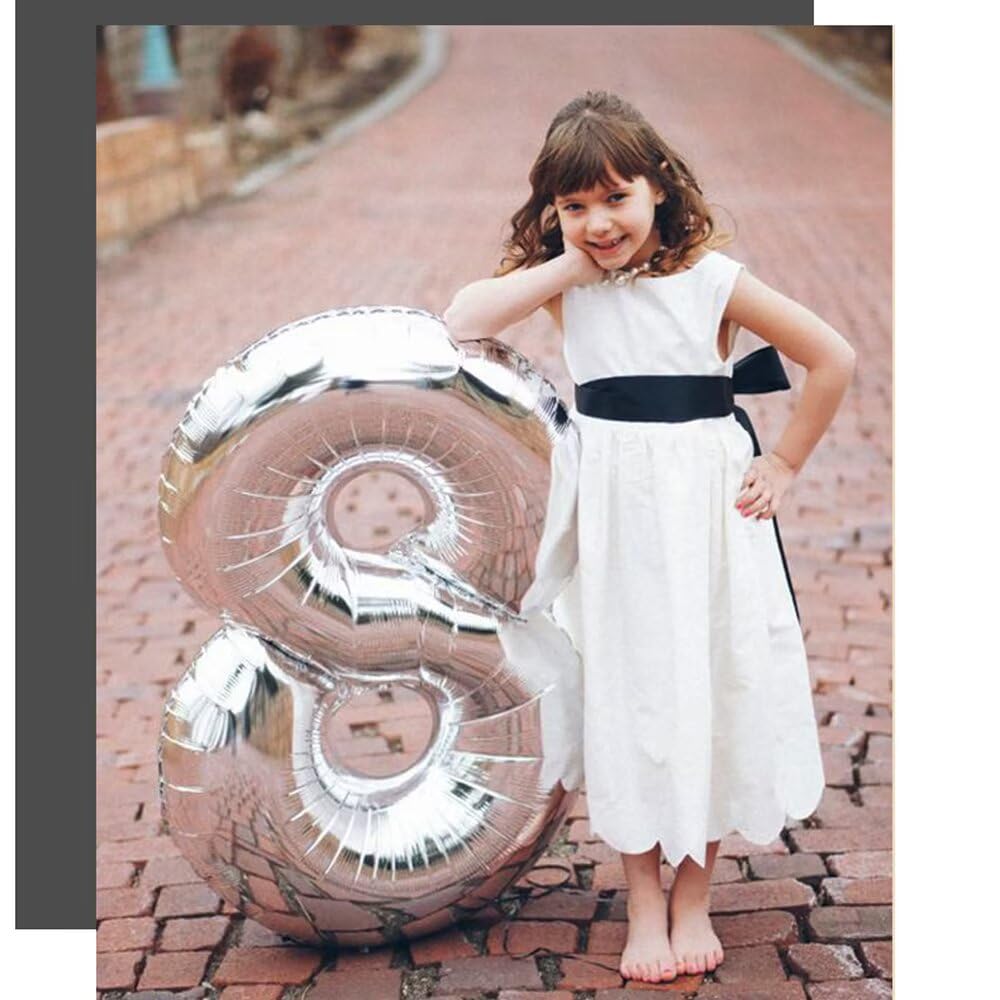 Balon argintiu 81 cm, cu numarul 60, pentru zi de naștere - imagine 6