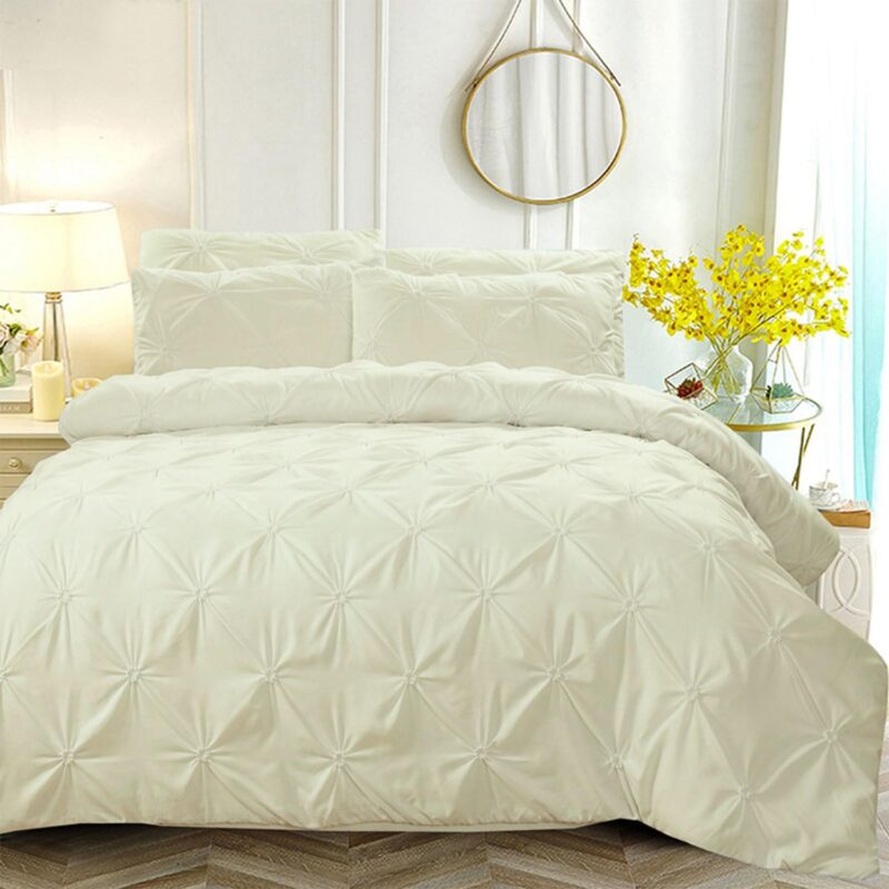 Set de lenjerie de pat Boho 135x200cm, 4 piese, reversibil, roz pal