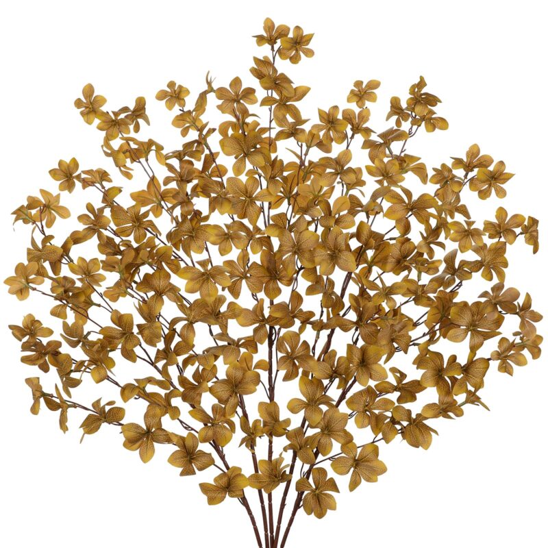 Set de 5 crengi artificiale de toamna, 85 cm, decorative, realiste, pentru vaza, multicolore