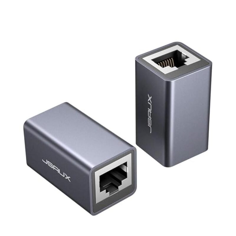 Conector cablu Ethernet RJ45 LAN (pachet de 2), pentru Cat7, Cat6, Cat5e, Cat5, gri
