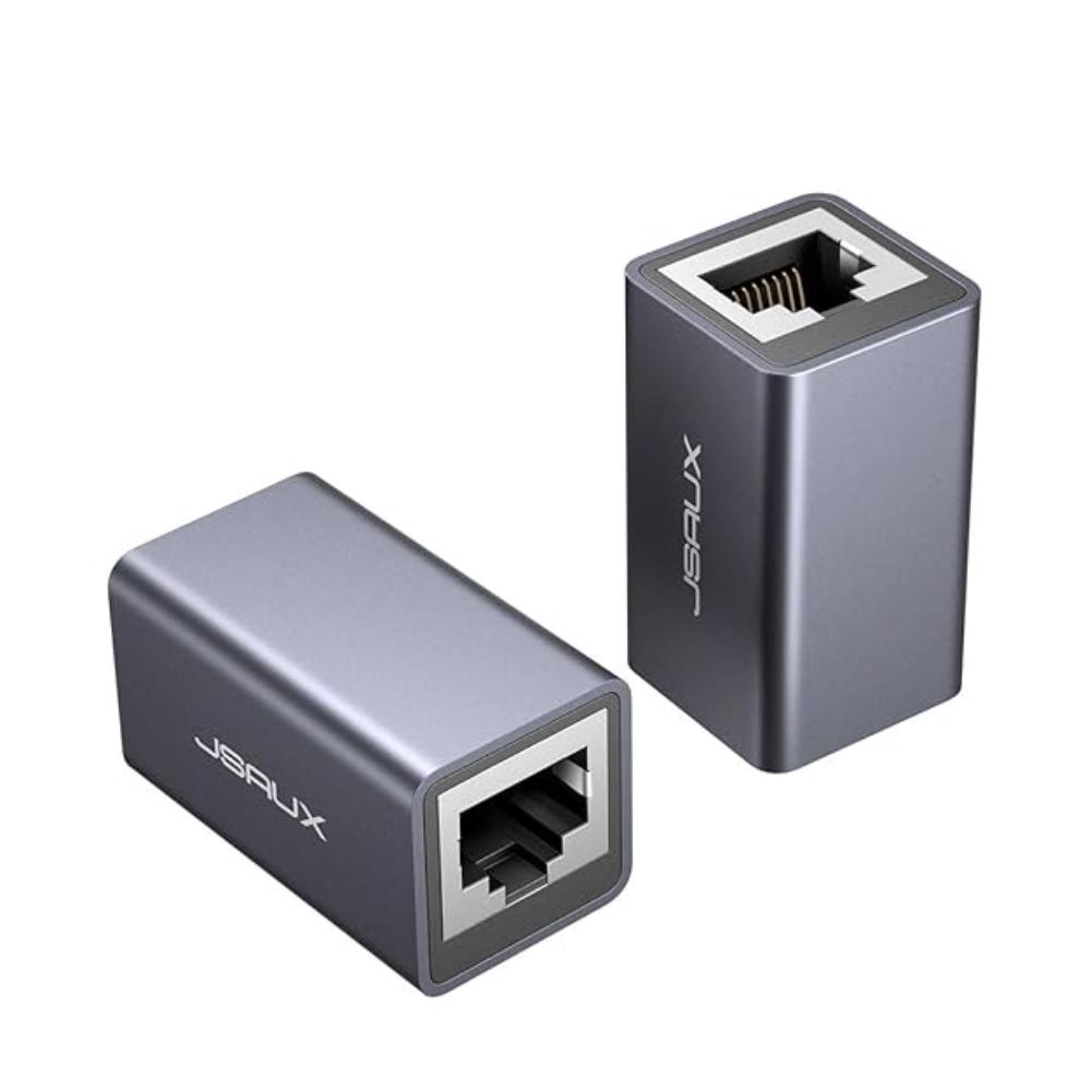 Conector cablu Ethernet RJ45 LAN (pachet de 2), pentru Cat7, Cat6, Cat5e, Cat5, gri