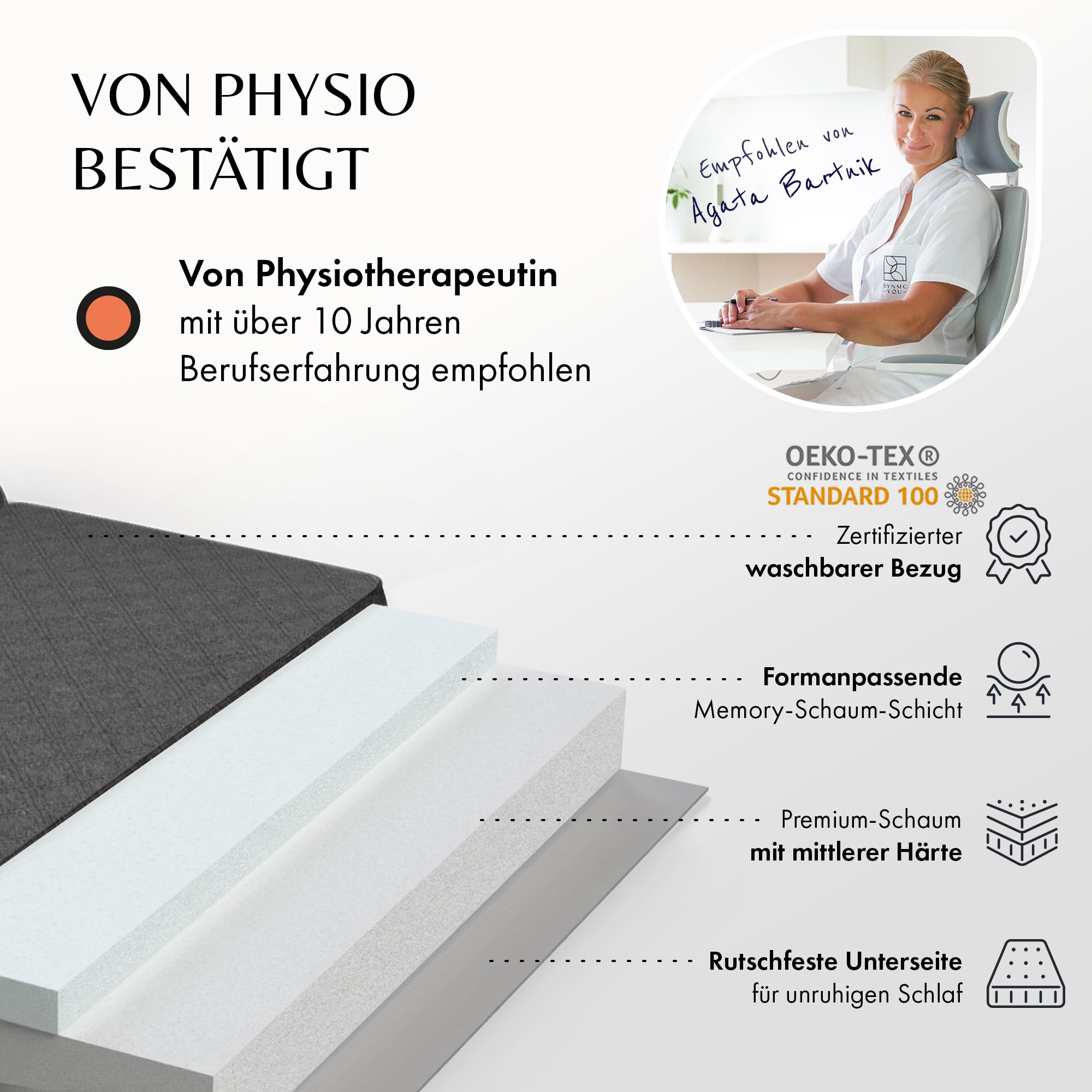 Saltea pliabila, 75x195x14 cm, pentru oaspeti, mediu dur H3, certificat Oeko TEX, cu husa, saltea de podea pentru camera copiilor - imagine 4