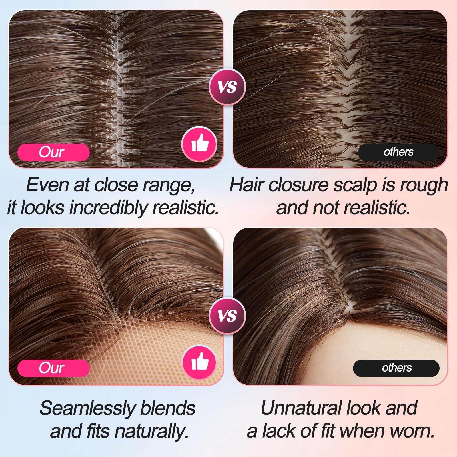 Peruca lunga, ondulata, blonda, aspect natural, cu dantela frontala, 66 cm - imagine 4