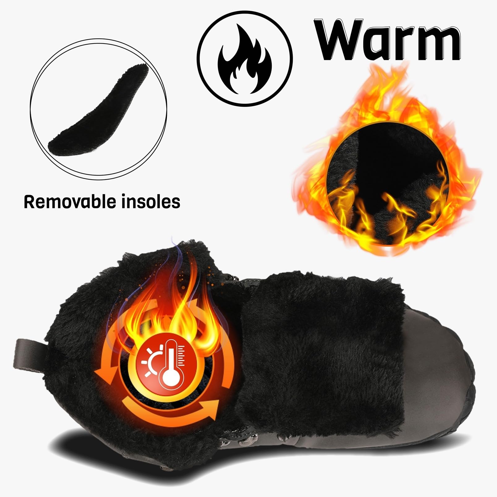 Ghete impermeabile pentru femei, din piele, barefoot, de iarna, gri, marimea 40 - imagine 3